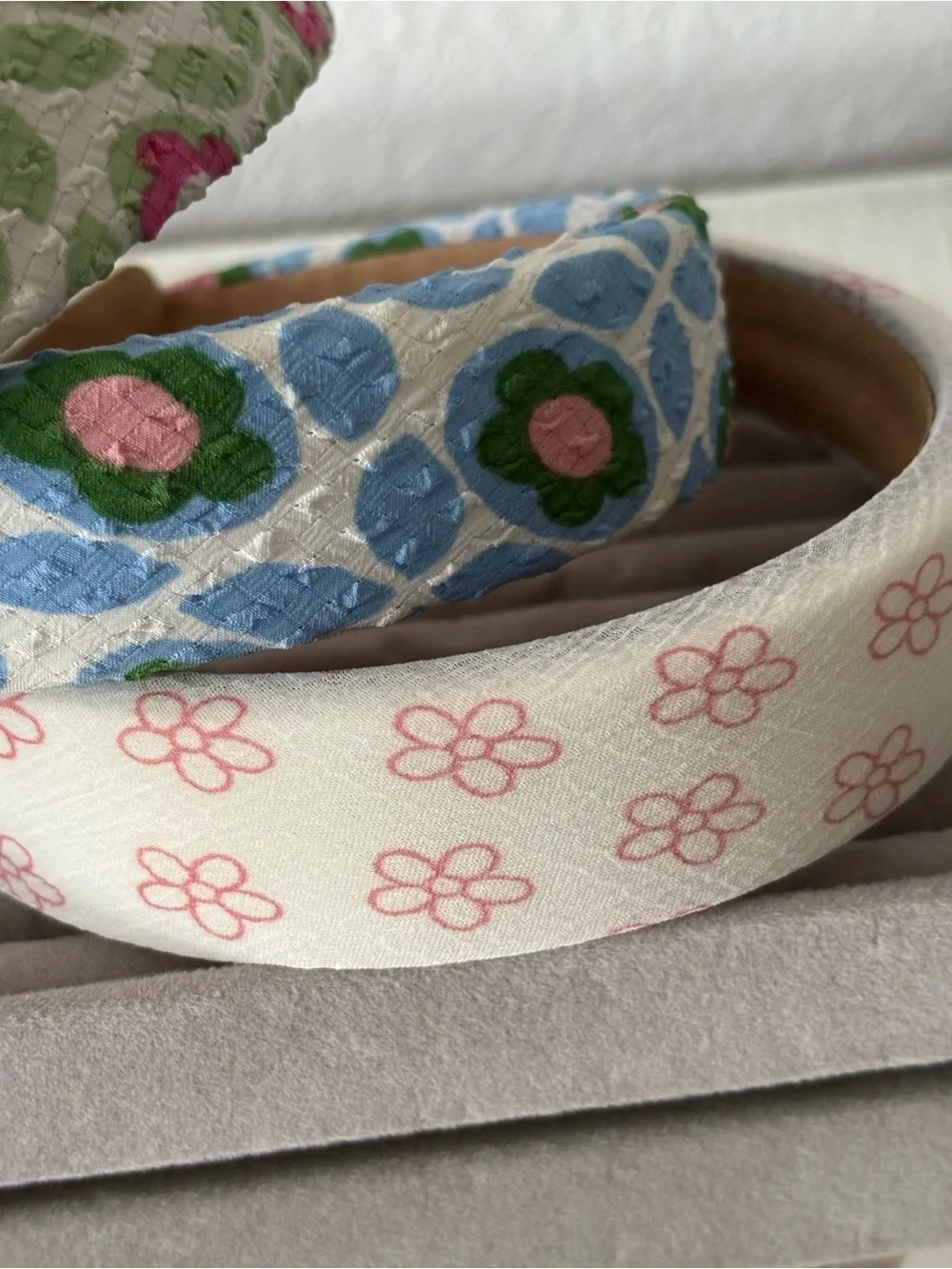 🌸💕 3 Floral Padded Headband Set Cottagecore Boho Hair Accessories NWT